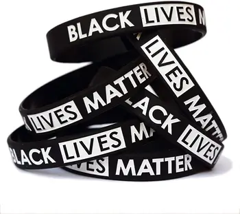 

20pcs/lot Black Lives Matter Silicone Wristband Bracelets