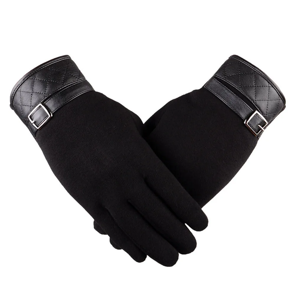 Зимние тактические перчатки мужские теплые зимние мотоциклетные лыжные перчатки для сноуборда однотонные хлопковые теплые перчатки высокое качество Новинка - Цвет: Black