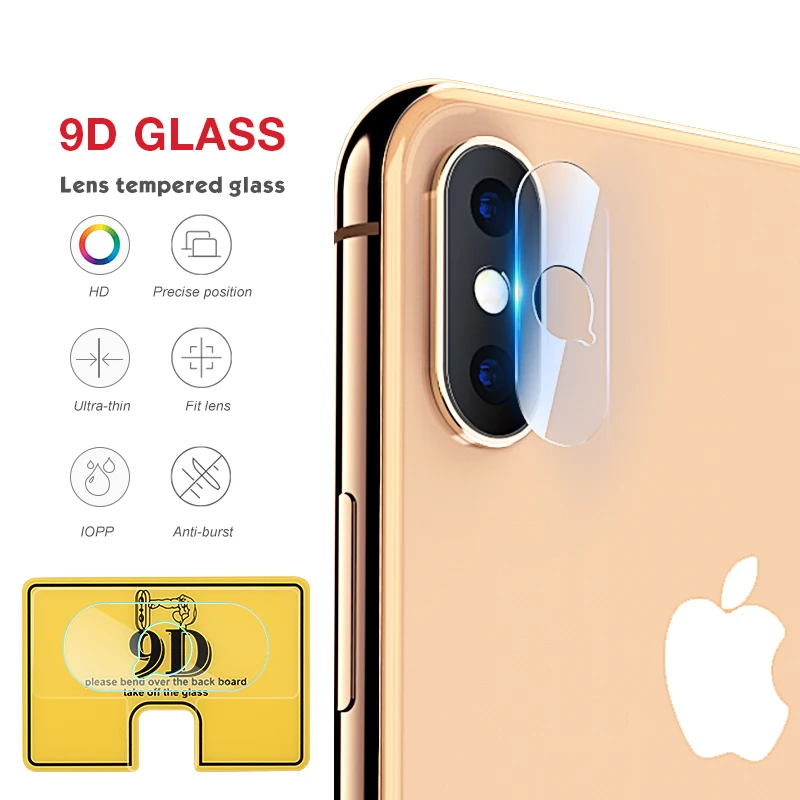

9D Camera Lens Tempered Glass For iPhone 7 8 X 10 Glass Protective Film For iPhone 7 8 Plus XS Max XR