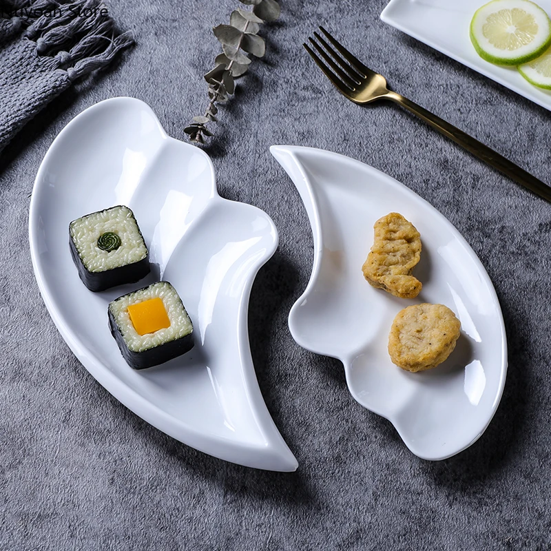 BOSILI Japanese Sushi Plates set of 4, 9.7 Inch Ceramic Rectangular Sushi  Platters set of, Rectangular Plates for Sushi