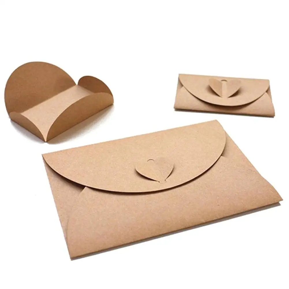 

100PCS Small Size Retro Kraft Paper Envelopes Handmade DIY Envelopes #CW