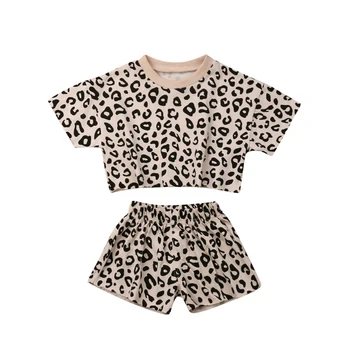 

For Toddler Kids Baby Girls Clothes Leopard T-Shirt + Shorts 2pieces Summer Leopard clothes Set