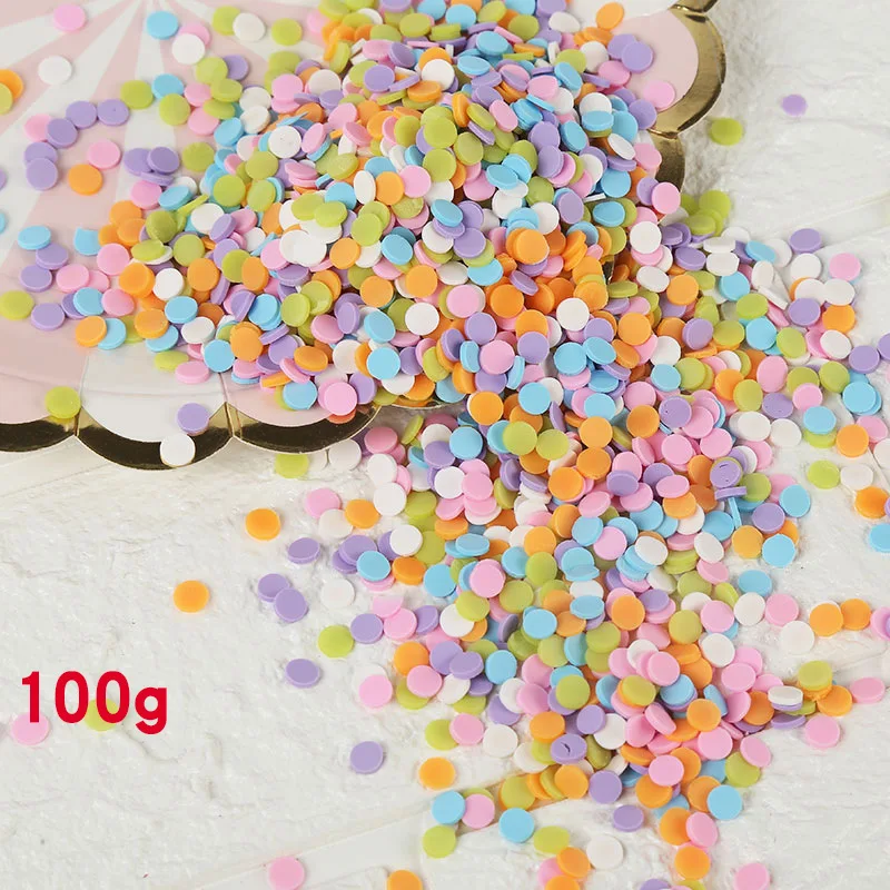 100g/lot Fimo Polymer Clay Sprinkles for Slime Heart Round Snowflake Star Slices Fake Cake Dessert Decoration DIY Nail Art Craft - Цвет: A2212