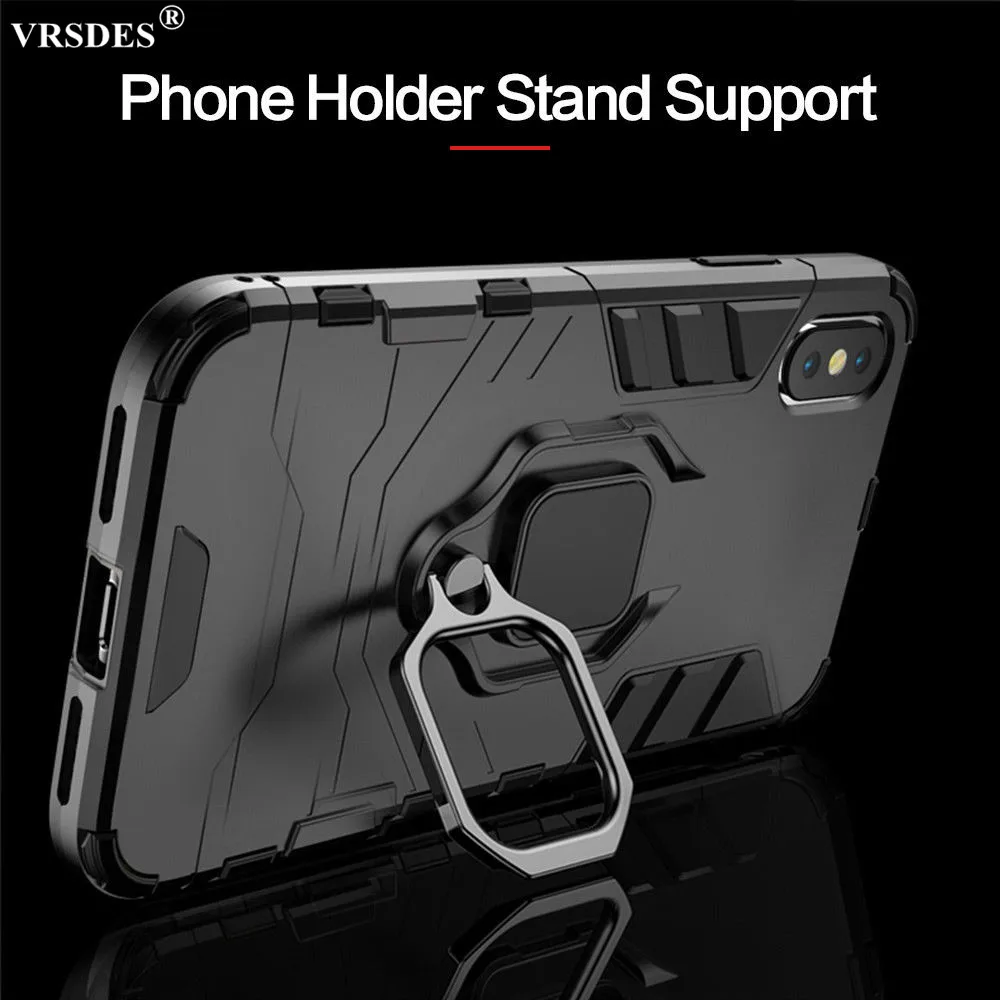 Противоударный чехол 4 в 1 для iPhone 8 7 6 6S Plus XS Max XR X 5 5S SE 2 2020 11 Pro магнитный держатель