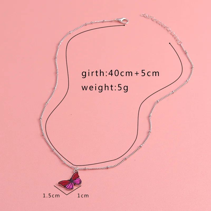 Bohemian Cute Blue Butterfly Choker Necklace for Women Clavicle (2)