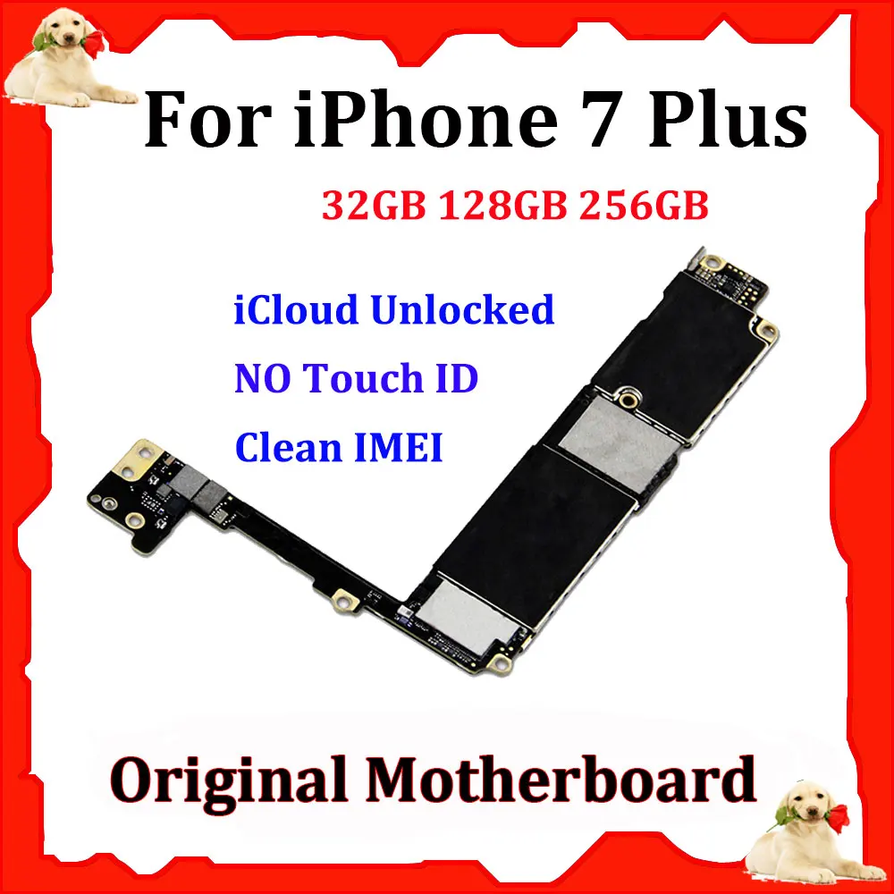 

Original Motherboard For iPhone 7 Plus 5.5'' 32GB 128GB 256GB Mainboard IOS Logic Compact Board iCloud Unlock NO Touch ID Plate