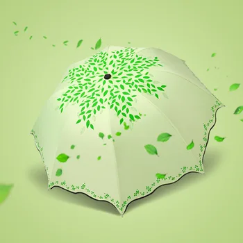 

Umbrella Mushroom High Quality Leaves Pattern Umbrella Ruffle Dual-Use Suncreen Breathable Parasols Windproof Folding Umbrellas