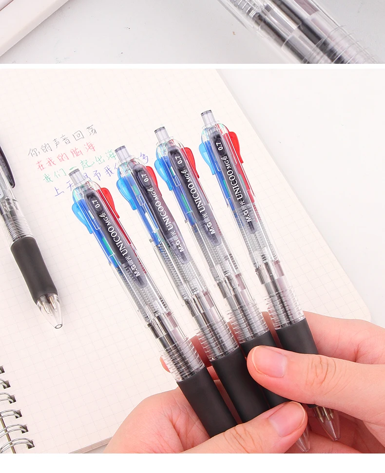 M& G 4 состоит из 12 штук, 4 цвета в 1 многоцветный чернилами Шариковая ручка 0,7 мм тонком Выдвижная Шариковая ручка для письма школьные канцелярские принадлежности
