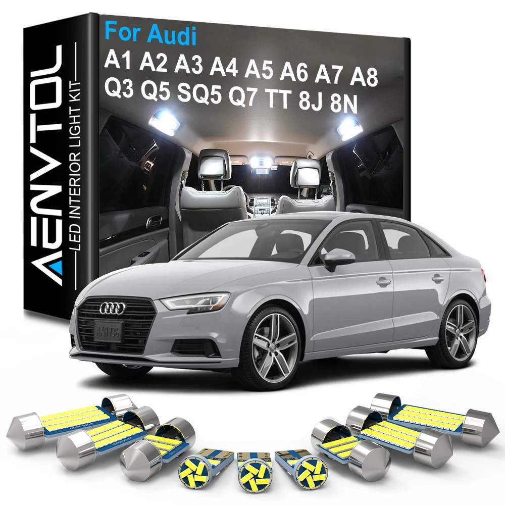 AENVTOL Canbus Indoor Light LED For Audi A1 A2 A3 8L 8P 8V A4 B5 B6 B7 B8 A5 8T A6 C5 C6 C7 A7 A8 D2 D3 Q3 Q5 SQ5 Q7 4L TT 8N 8J |