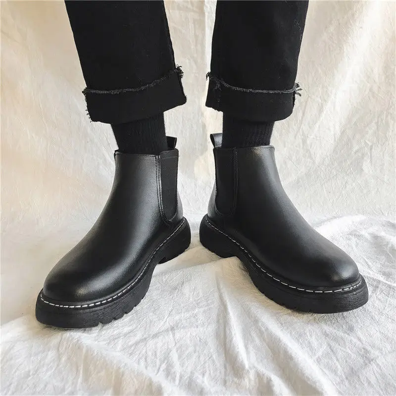 Men's Antiskid Boots Winter Men's Shoes Chelsea High Quality Tool Platform Boots England Versatile Chelsea