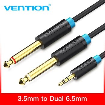 

Vention 3.5mm to Dual 6.5mm Adapter Jack Audio Cable Double 6.35mm Male 1/4" Mono Jack to Stereo 1/8" 3.5mm Jack aux Cord