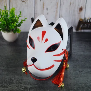 

Full Face Hand-Painted Naruto Hatake Kakashi Anbu Red Japanese Kitsune Cosplay Fox Masks Halloween Cartoon Character Costumes