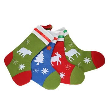 

New Christmas 4pcs/set Christmas Hanging Stockings X'mas Gift Candy Bags Christmas Tree Decoration Ornaments--Assorted Patterns