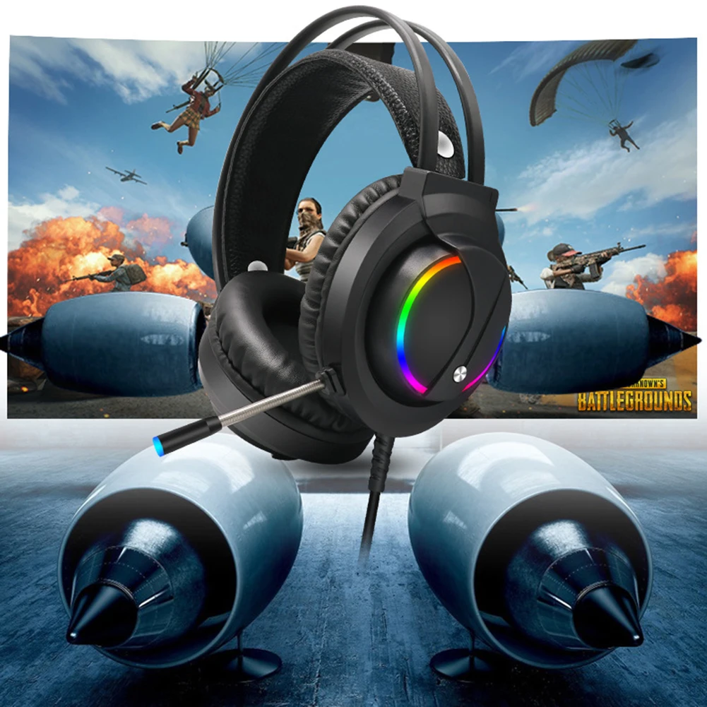 K1 RGB 7 1 Sound USB Wired Headset Over Ear Gaming Headphone w Microphone