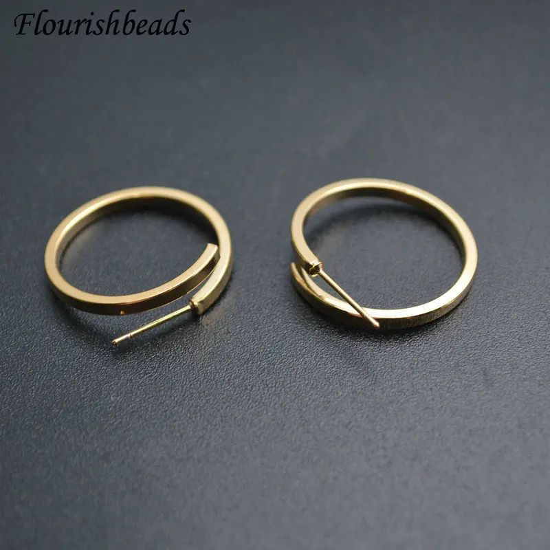 

Anti-rust Real Gold Plated Hoops Earrings Simple Round Ear Hoops High Quality Earrings Hooks for DIY Jewelry Making Supplies