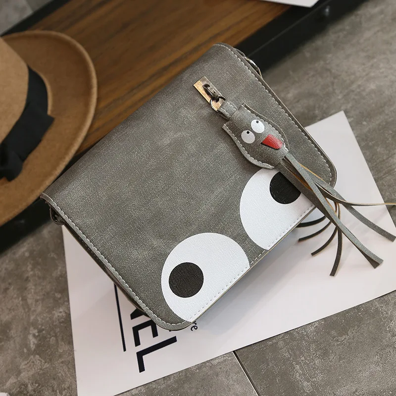 

2018 New Style WOMEN'S Bag Personalized & Creative Eyes Square Sling Bag Versitile Fashion Tassels Shoulder Bag