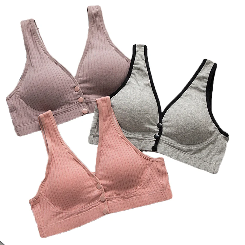 Sujetador de lactancia Estilo Chaleco para mujer, ropa interior para amamantar embarazada, previene flacidez, de algodón, fino, T0205