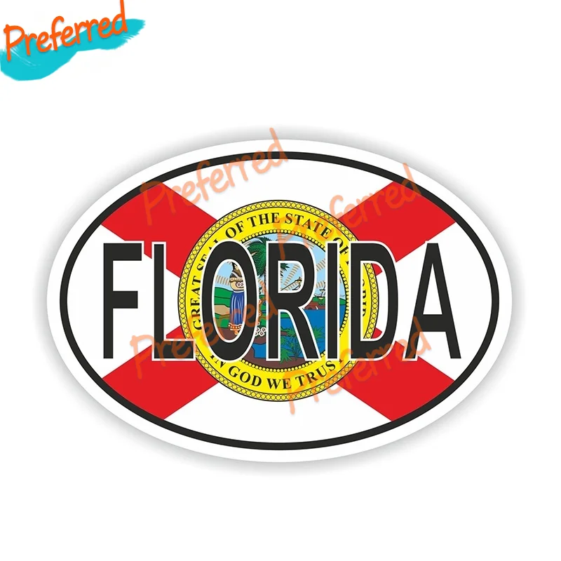 

Hot Sell FLORIDA STATE OVAL WITH UNITED STATES FLAG Decal Motocross Racing Laptop Helmet Trunk Vinyl Car Sticker Die Cutting