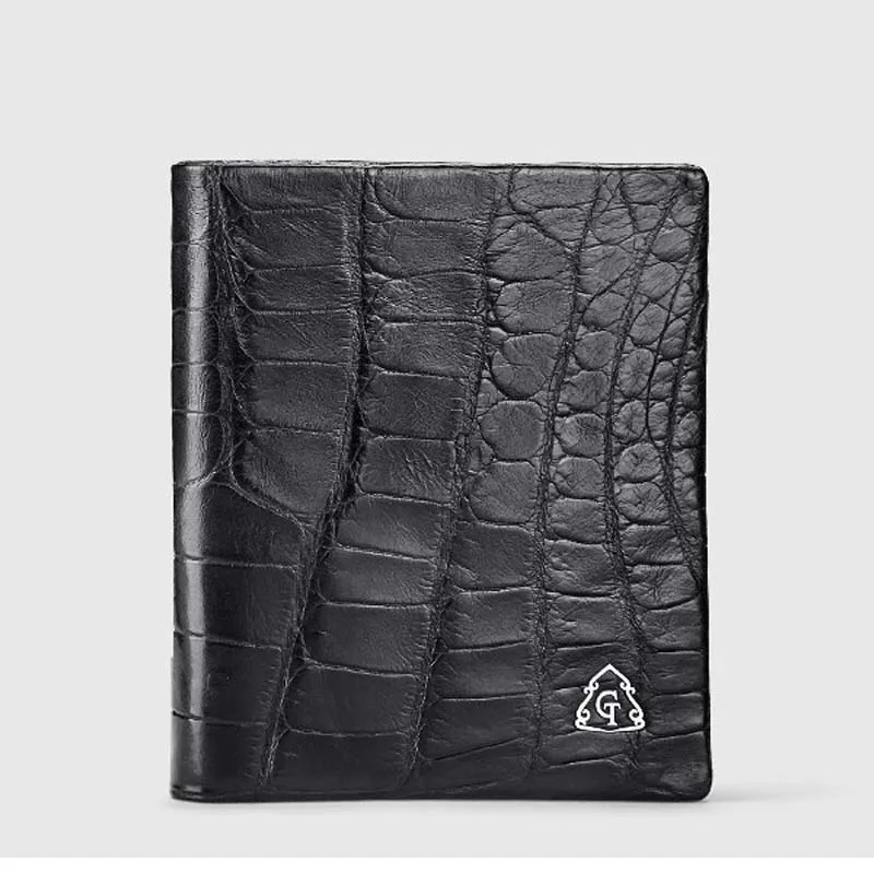 Gete import alligator leder brieftasche Männer brieftasche Kurze stil krokodil Vertikale abschnitt Doppel größe krokodil männer brieftasche