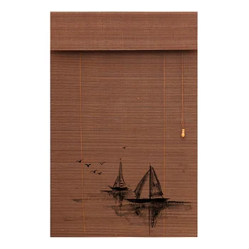 

Printed bamboo curtain curtain curtain Chinese-style Zen living room balcony bedroom tea room rise and fall off screen