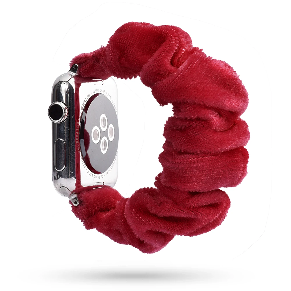 Резинка для волос для Apple Watch Series 5 4 3 2 40 мм 38 мм 42 мм 44 мм нейлоновый мягкий дышащий спортивный ремешок для iwatch series 5 - Цвет ремешка: red