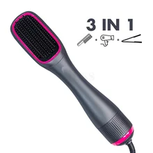 Cepillo de aire caliente de un paso para alisar el cabello, cepillo para usar con secador de cabello eléctrico, peine de calentamiento, estilizador de pelo
