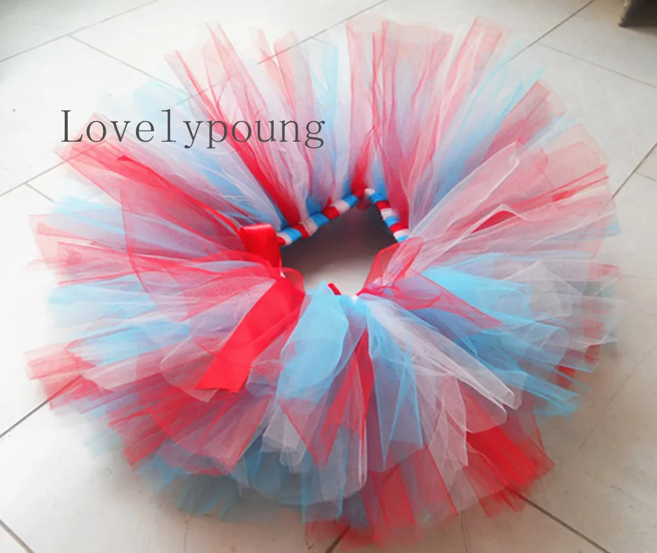 Юбка-пачка с национальным флагом юбка-пачка синего белого красного цветов пышные