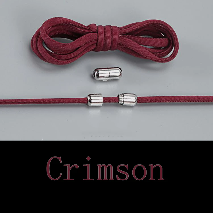 Crimson 1 пара шнурки без завязок круглые эластичные шнурки для обуви для детей и взрослых кроссовки шнурки быстро ленивые шнурки 21 цвет шнурки - Цвет: Crimson