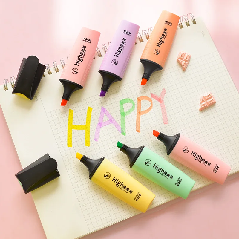 

5pcs Mini Macaron Color Markers Highlighter Pen Soft Colors Spot Liner Portable Stationery Office School Art Supplies H6713