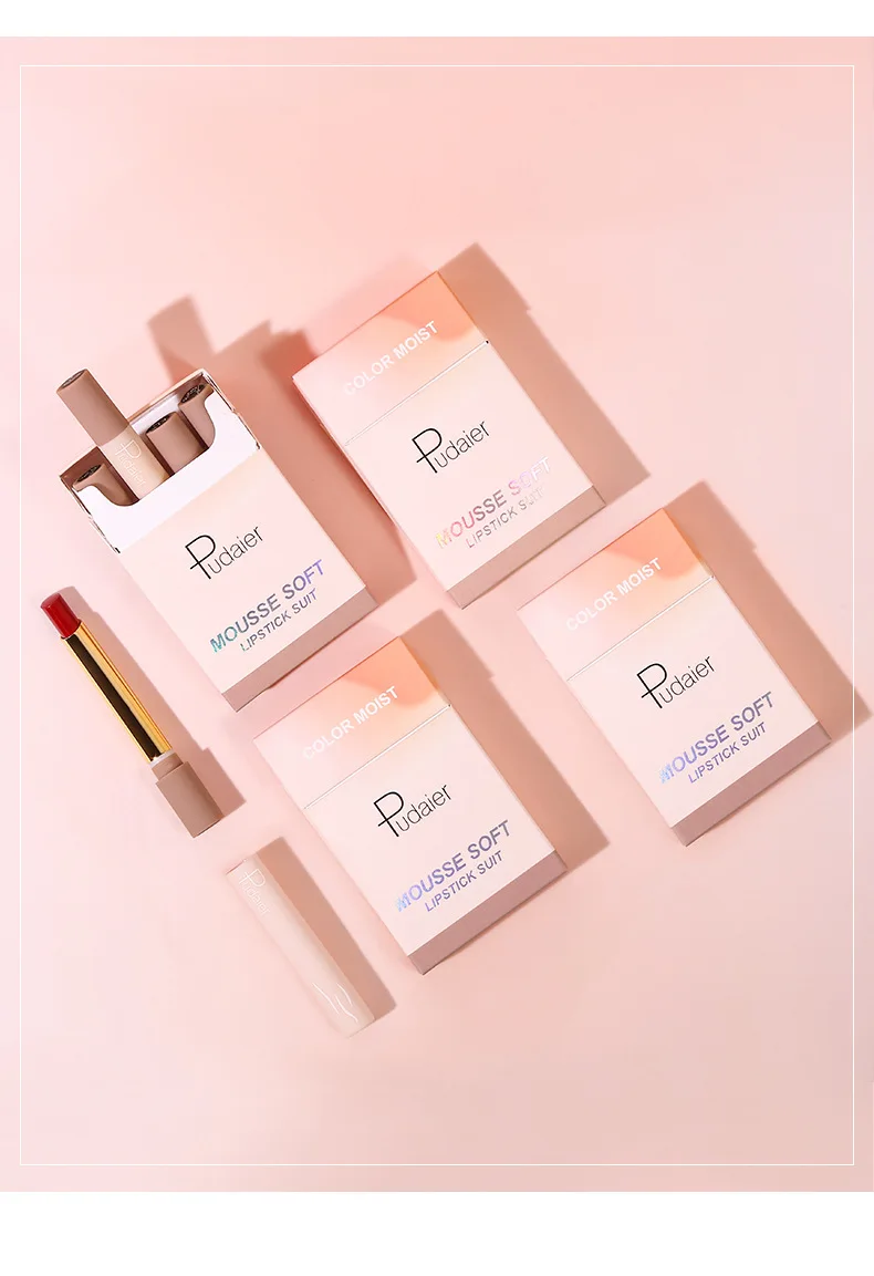 Pudaier 4 Color Sets Pipe Silky Soft Matte Lipstick The Portable Moist Lipstick Pudaier 4 Color Sets Pipe Silky Soft Matte Lipstick The Portable Moist Lipstick