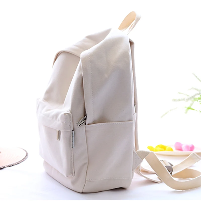 NUFANGU Simple Classic Desgin Good Quality Girls Canvas Backpack College Student School Book Bag Women Travel Teenager Useful