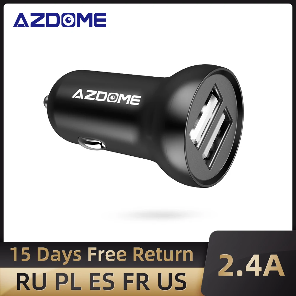 AZDOME мини USB Автомобильное зарядное устройство для Мобильный телефон планшет 2.4A