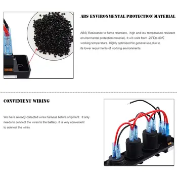 

Waterproof Marine RV Truck Camper Double usb Charger Cigarette Lighting and Electric Seat Switchfor Car Boat