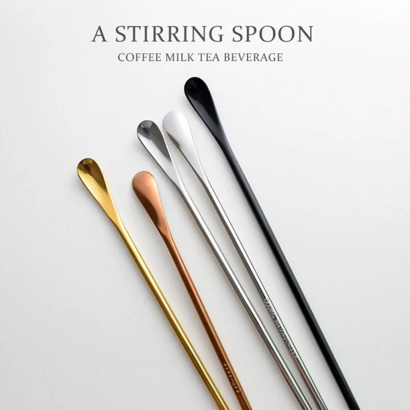 

Mirror Coffee Strirring Spoon Stainless Steel Stir Bar With Short/Long Handle Gold Silver Drinking Accessory