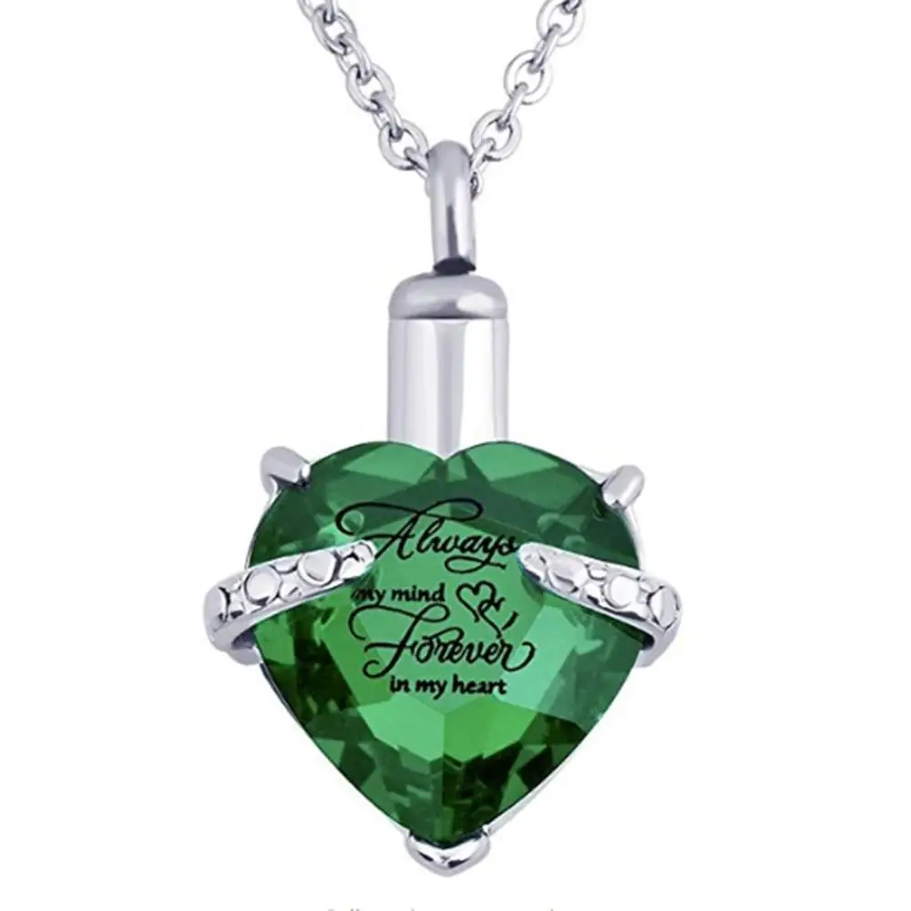 Сердечко Кремация Urn ожерелье для праха Jewelry памятный кулон с наполнителем Always on My