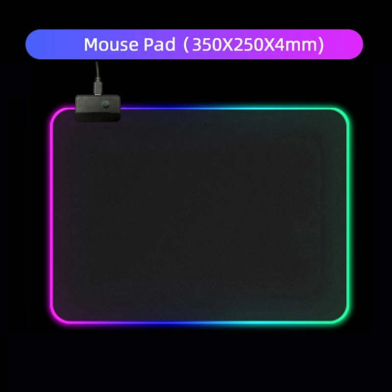 VicTsing игровой коврик для мыши RGB с подсветкой цветное светодиодное освещение коврик для мыши 14 режимов 7 цветов мягкий не Противоскользящий мышь коврик для ПК ноутбука - Цвет: 250mm Length