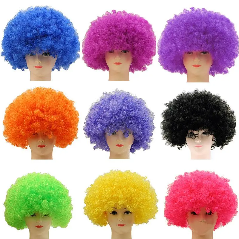 Colorful Clown Wigs Men Female New Handmade Masquerade Stage Performance Accessories High Quality Emulation Props Curly Hair