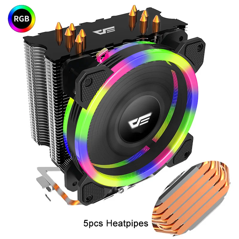 5 тепловых трубок darkFlash CPU Радиатор Led RGB 280 Вт радиатор AMD Intel Silent 120 мм 4Pin PC
