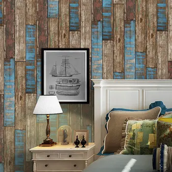 

20x500cm Self Adhesive PVC Wood Plank Wallpapers Waterproof Wood Grain Floor Stickers for DIY Home Decoration YU-Home