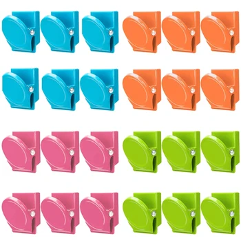 

Magnetic Clips, 24 Pieces Magnetic Metal Clips, Refrigerator Whiteboard Wall Fridge Magnetic Memo Note Clips Magnets Metal Clip