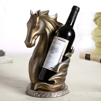 

Abstract Horse Head Wine Bottle Holder Ornamental Resin Creative Sculpture Wine Rack Barware Decor Craft Accessories Supplies