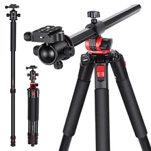 Trépied de caméra monopode en aluminium de 184cm, colonne centrale rotative à 360 degrés pour caméscope vidéo DSLR, voyage et travail
