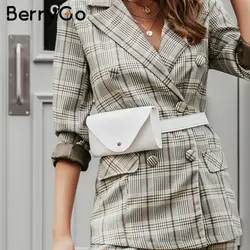 BerryGo модная Женская поясная сумка из искусственной кожи Повседневная Женская поясная сумка через плечо пуговица для сумок с поясом