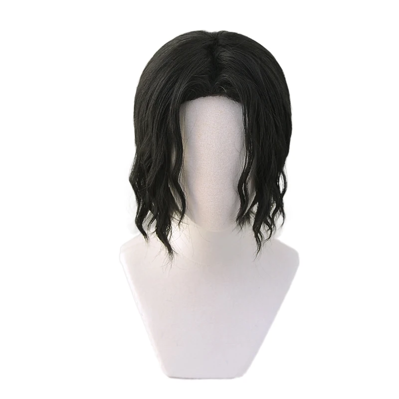 

Demon Slayer Kimetsu No Yaiba Kibutsuji Muzan Black Short Curly Heat Resistant Synthetic Hair Men Women Cosplay Costume Wig