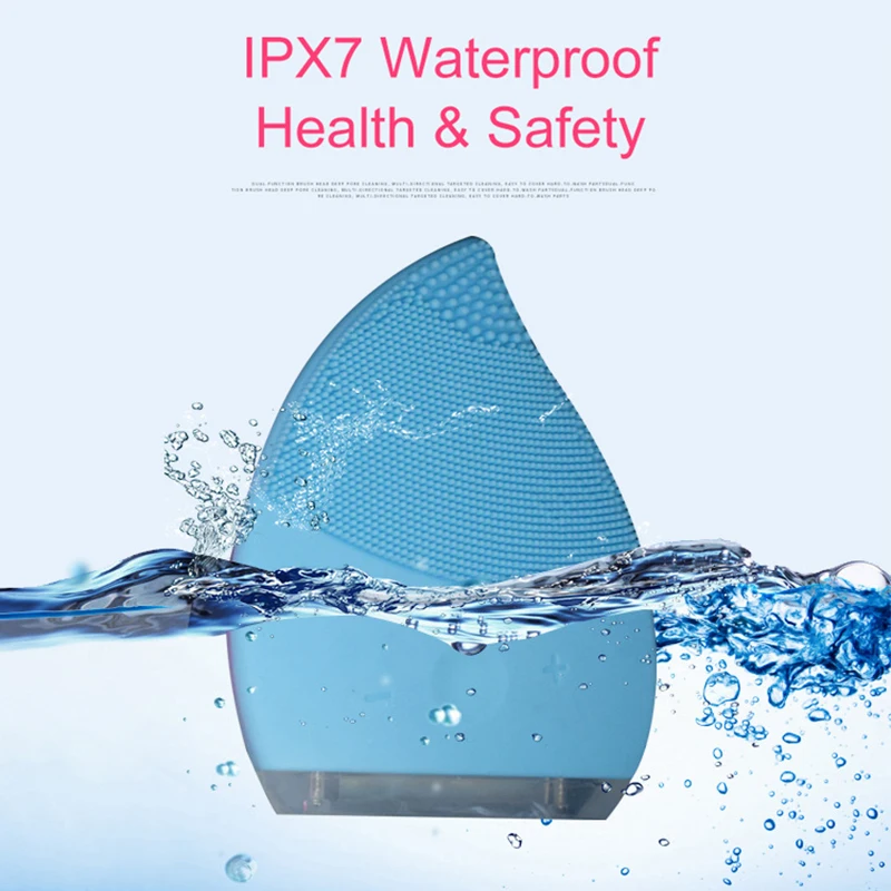 Cleansing Instruments Silicone Electric Portable Rechargeable Washing Instrument Ultrasonic Vibration Waterproof Washing Brush 4