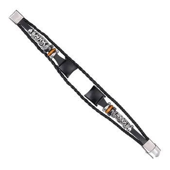 

mosunx Applicable to for Huawei Honor Band 5/4 Replacement Leather Beads Classic Fashion Bracelet Strap Knit Weave