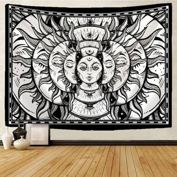 

Sun moon tapestry Indian Mandala Hippie Macrame Tapestry Wall Hanging Boho decor Psychedelic Witchcraft Tapestry