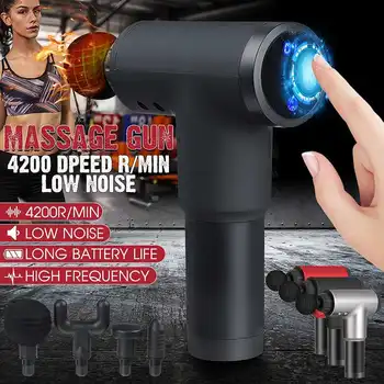 

4200r/min LCD Muscle Massage Gun 6 Gears Electric Vibration Body Tissue Massager Deep Relaxed Pain Relief Muscle Therapy Gun