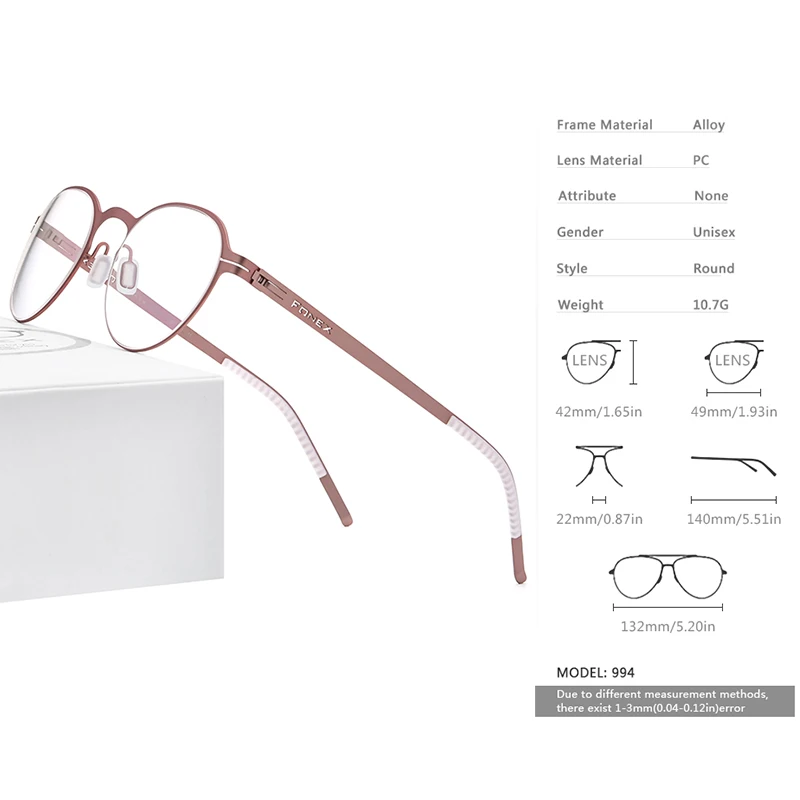 US $23.46 Fonex Alloy Eyeglasses Frame Women 2020 New Round Optical Myopia Prescription Eye Glasses For Men Korean Screwless Eyewear 994