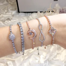 Модный женский браслет AAA с кубическим цирконием, прозрачный фианит, модный Теннисный браслет, браслет для невесты, свадебное ювелирное изделие, подарок, бижутерия